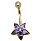 9 Karat Gold Bauchnabelpiercing Stern amethyst