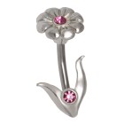 Piercing gebogen Bauchnabel im Blumen Motiv 424 ib