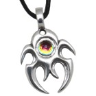 Anhänger aus 925 Sterling Silber, Tattoo-Motiv mit changierendem Kristall, VM