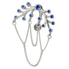 Bauchnabel Piercing, mystisches Design mit Silberketten und Kristallen