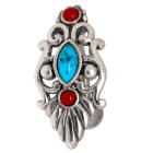 Bauchnabelpiercing American Indian 1.6x10mm mit drei Halbedelsteinen