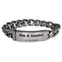 Schweres M&auml;nnerarmband 22cm lang aus Edelstahl mit individueller Gravur