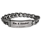 Schweres M&auml;nnerarmband 22cm lang aus Edelstahl mit individueller Gravur
