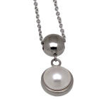 Collier aus Edelstahl mit Kunstperle