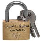 Mini-Liebesschloss 20mm breit aus Messing mit Ihrer Wunschgravur