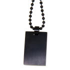 Rechteckiger Anh&auml;nger aus Edelstahl, Erkennungsmarke, 23x15mm, schwarz beschichtet