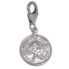Anhänger Münze mit Königin Elisabeth aus 925 Sterling Silber