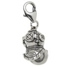 Diving helmet pendant made of 925 sterling silver