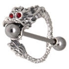 Brustwarzenpiercing aus 925 Sterling Silber  Drache schluckt Welt