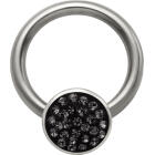 316L Chirurgenstahl BCR Kreis mit Glitzer-Motiv