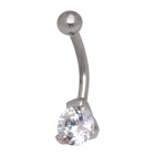 Bauchnabel Piercing 1.6x10mm mit klaren Kristall