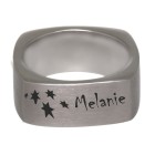 Square stainless steel ring 9mm wide with your individual engraving