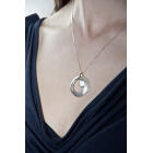 Feines Collier OPP04 aus 925 Sterling Silber teilweise vergoldet mit synthetischem Opal - helles Pink