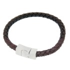 Lederarmband STR-BCBR-40 dunkelbraun mit Schnapp-Verschluss