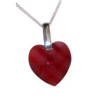 Rote Herz-Zirkonie mit Silberkettchen