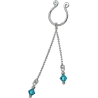 K&ouml;rperschmuck f&uuml;r die Brustwarze ohne Piercing mit  zwei Ketten und zwei Glasperlen