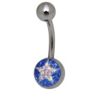 Crystallines Bauchnabel Körperschmuck Piercing, Stern