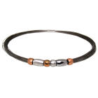 Collier Edelstahl/Nylon silber mit Tungsten-Elementen