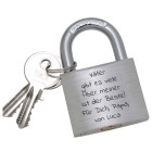Fanschloss silber aus Aluminium mit Borussia Logo auf der Vorderseite, Rückseite mit individueller Gravur