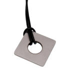 Rautenf&ouml;rmiger Anh&auml;nger aus Edelstahl mit runder Aussparung