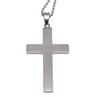 Kreuzf&ouml;rmiger Kettenanh&auml;nger aus Edelstahl mit Carboneinlage