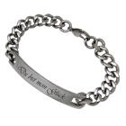 ID-Panzerarmband ALL MINE 21cm aus Edelstahl mit polierter Platte und individueller Gravur, 21cm