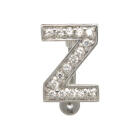 Bauchnabel K&ouml;rperschmuck Piercing im ABC-Design mit Zirkonien Buchstabe Z, 1.6x6mm / 1.6x8mm / 1.6x10mm / 1.6x12mm / 1.6x14mm