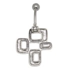 Bauchnabelpiercing im Retrostyle mit 925 Silber Design 1.6x6mm / 1.6x8mm / 1.6x10mm / 1.6x12mm / 1.6x14mm