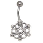 Bauchnabelpiercing mit einem Retro-Design aus 925 Silber 1.6x6mm / 1.6x8mm / 1.6x10mm / 1.6x12mm / 1.6x14mm