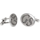 Cufflinks made of matt stainless steel, oval, with engraving of your choice