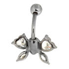 Bauchnabel Piercing Motiv Totenkopf mit Kristallfl&uuml;geln