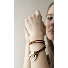 Echtlederarmband antik gold mit Kristallherz und Scheibe mit individueller Gravur 17cm / 18cm / 19cm / 20cm / 21cm / 22cm / 23c