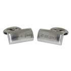 Cufflinks made of stainless steel, partly matted and partly polished with your individual engraving