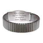 Flexibles M&auml;nner-Armband aus Edelstahl mit individueller Gravur