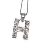 Silber Buchstaben-Anh&auml;nger  H