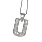 Silber Buchstaben-Anh&auml;nger  U