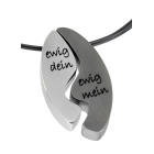 Anh&auml;nger zweiteiligs Oval aus Edelstahl mit individueller Gravur