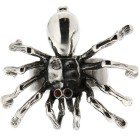 Schwerer Ring aus 925 Sterling Silber, oxidiert. Motiv Spinne, Größe 17.8mm, siam