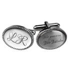 Manschettenkn&ouml;pfe GOT aus Edelstahl oval mit Gravur