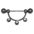 Nippelpiercing mit 3 Kristallen