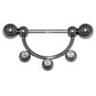 Nippelpiercing mit 3 Kristallen