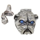 Schwerer Ring aus 925 Sterling Silber, Motiv Bulldogge