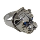 Schwerer Ring aus 925 Sterling Silber, Motiv Bulldogge