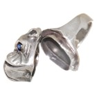 Schwerer Ring aus 925 Sterling Silber, Motiv Bulldogge