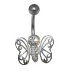 Bauchnabel Piercing mit 925 Silber Schmetterling in der Pubert&auml;t
