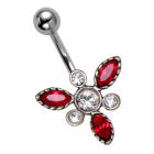 Bauchnabelpiercing mit Silber Design und Swarovski