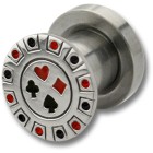 Ohrplug mit Poker Motiv 4-16mm