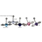 Bauchnabel Piercing mit 925  Silber Fliegendem Herz