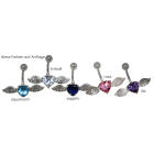 Bauchnabel Piercing mit 925  Silber Fliegendem Herz