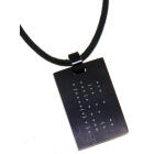 Anh&auml;nger Erkennungsmarke 15x23mm mattiert aus Edelstahl PVD schwarz beschichtet mit Morsecode ILD